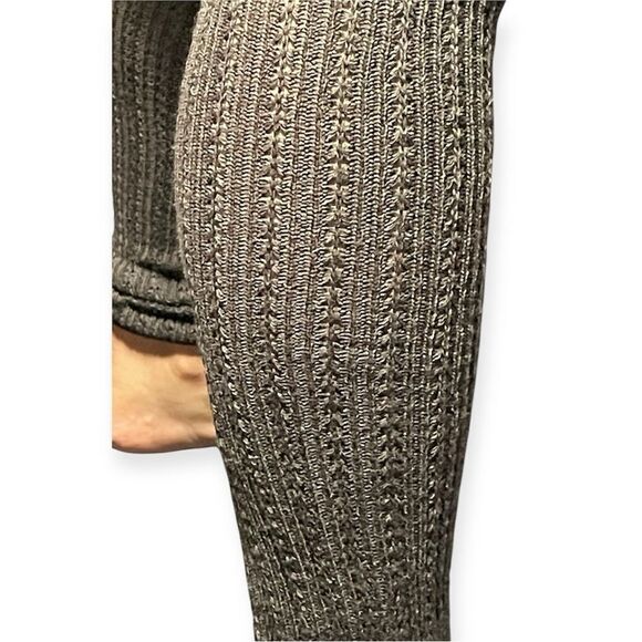 Women’s Chocolate Brown Pull-On Stretchy Soft Knit Footless Legging Tights Large - Picture 3 of 6